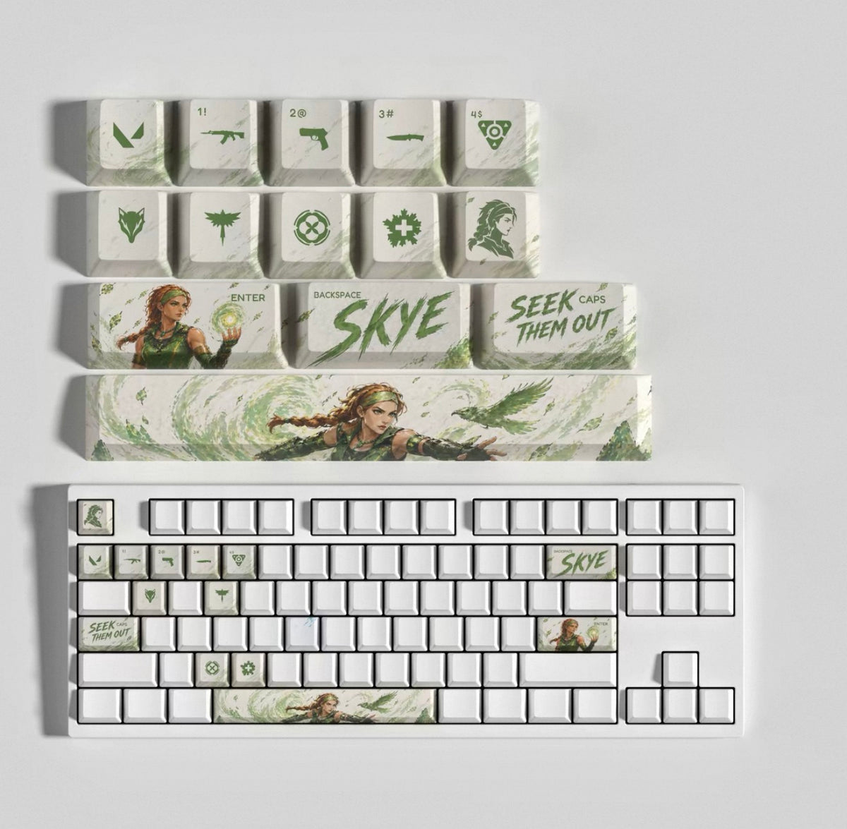 Custom mechanical keycaps Valorant Agent theme