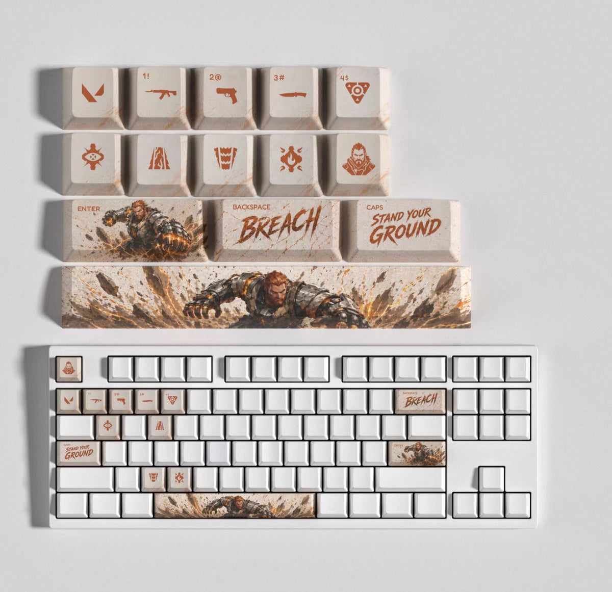 Custom mechanical keycaps Valorant Agent theme