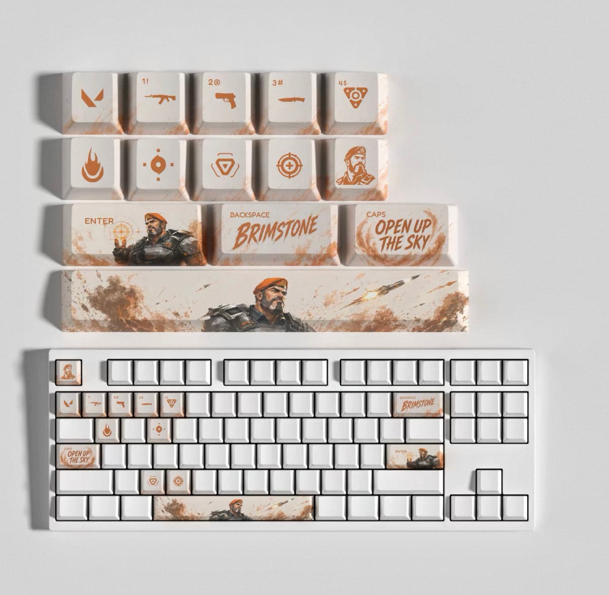 Custom mechanical keycaps Valorant Agent theme