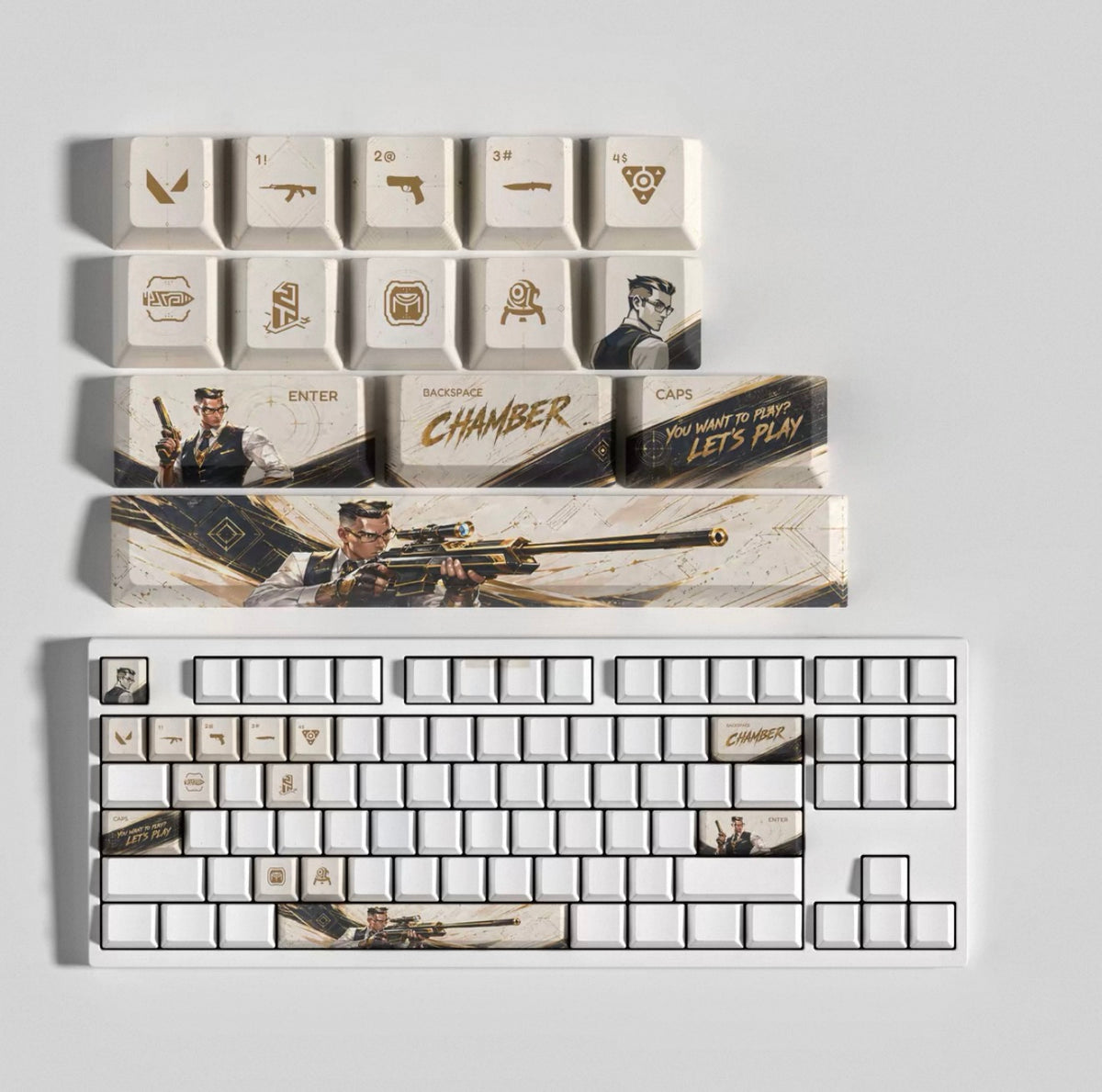 Custom mechanical keycaps Valorant Agent theme