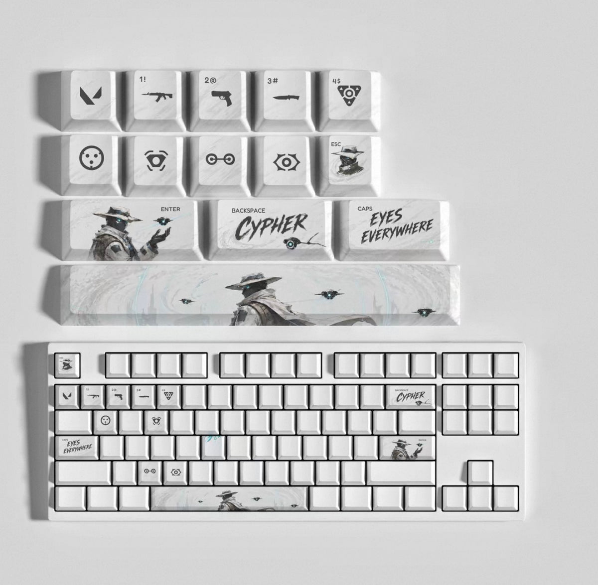 Custom mechanical keycaps Valorant Agent theme