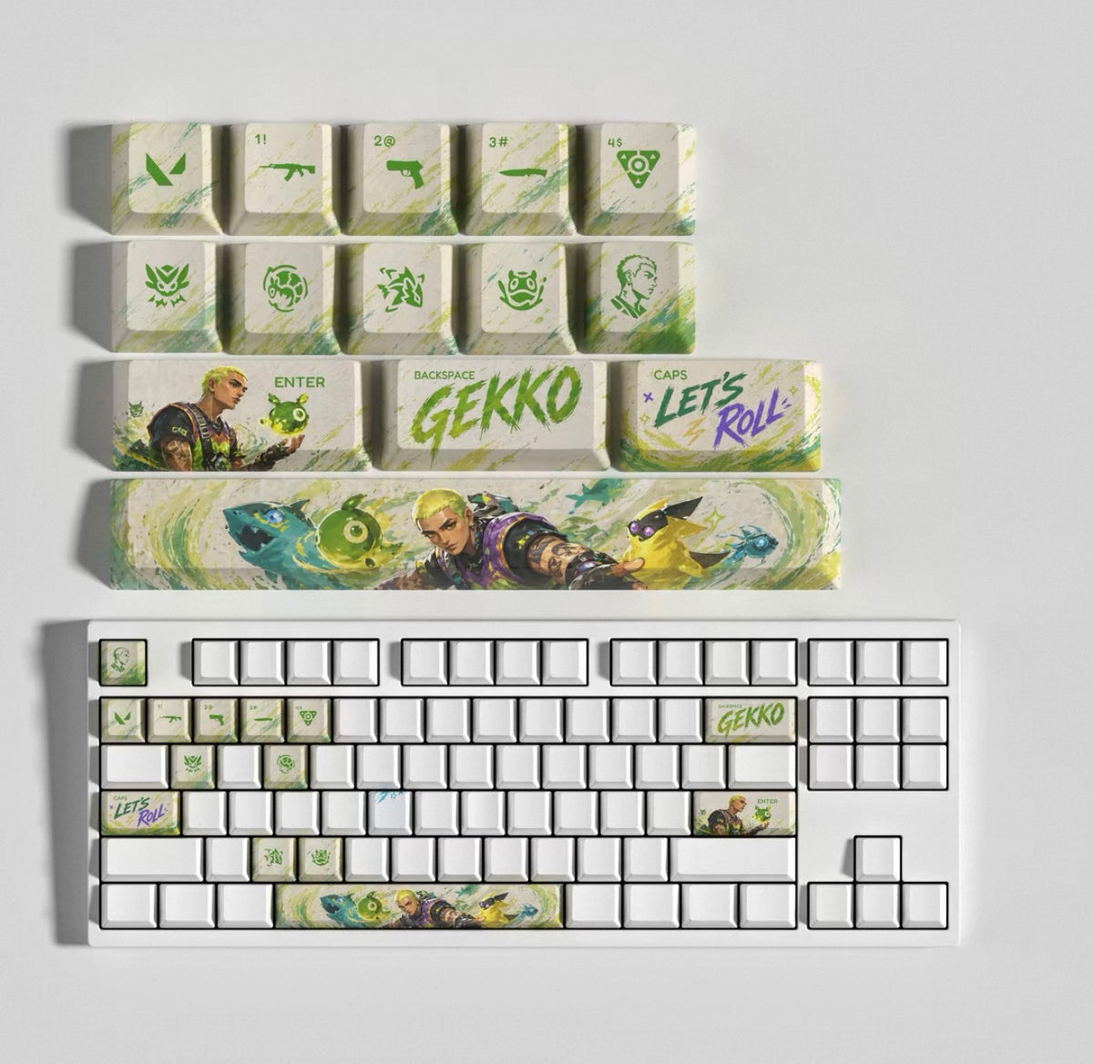 Custom mechanical keycaps Valorant Agent theme