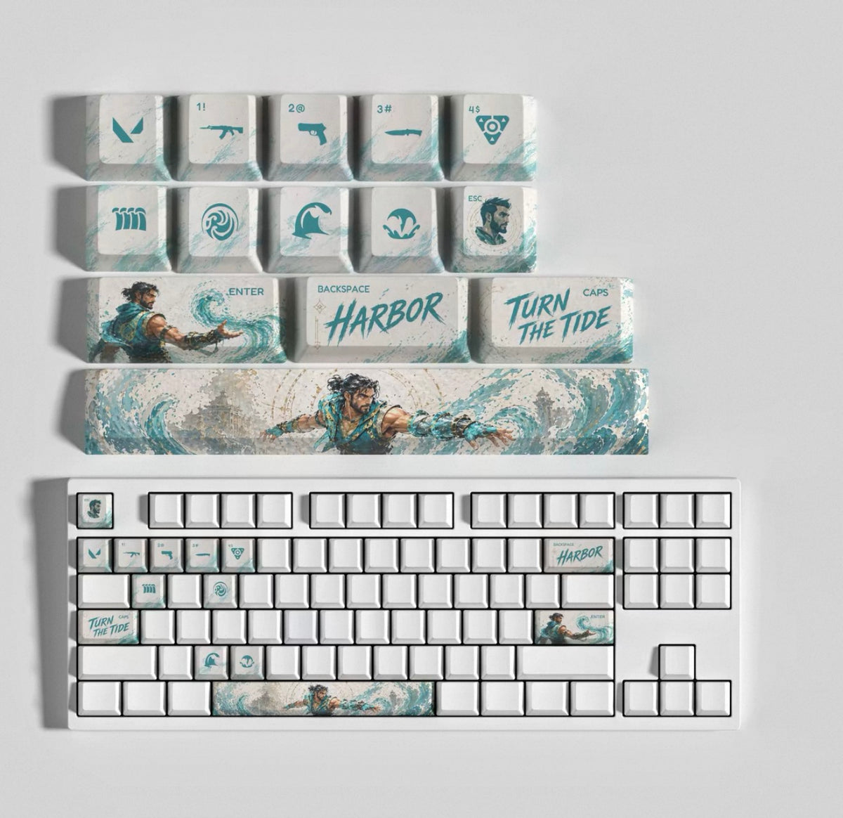 Custom mechanical keycaps Valorant Agent theme