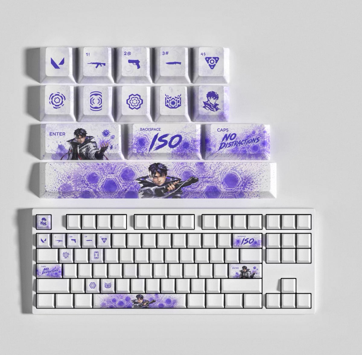 Custom mechanical keycaps Valorant Agent theme