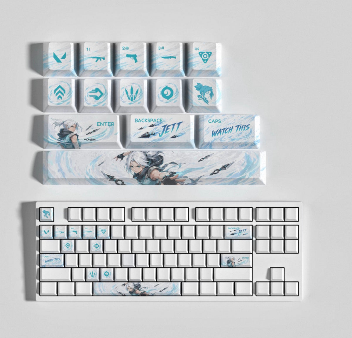 Custom mechanical keycaps Valorant Agent theme