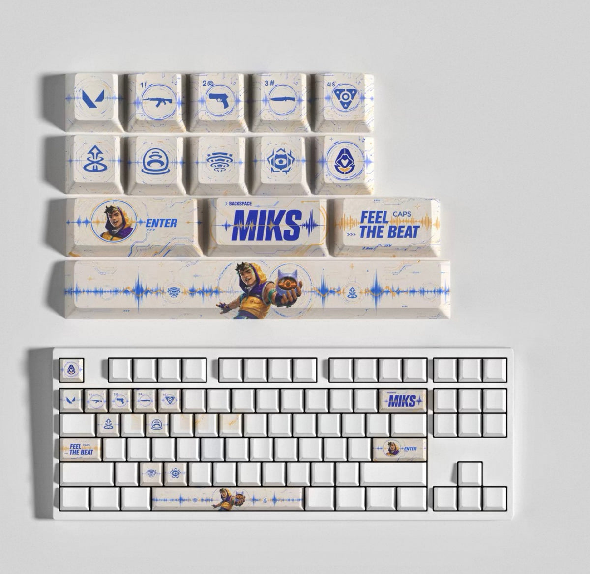 Custom mechanical keycaps Valorant Agent theme