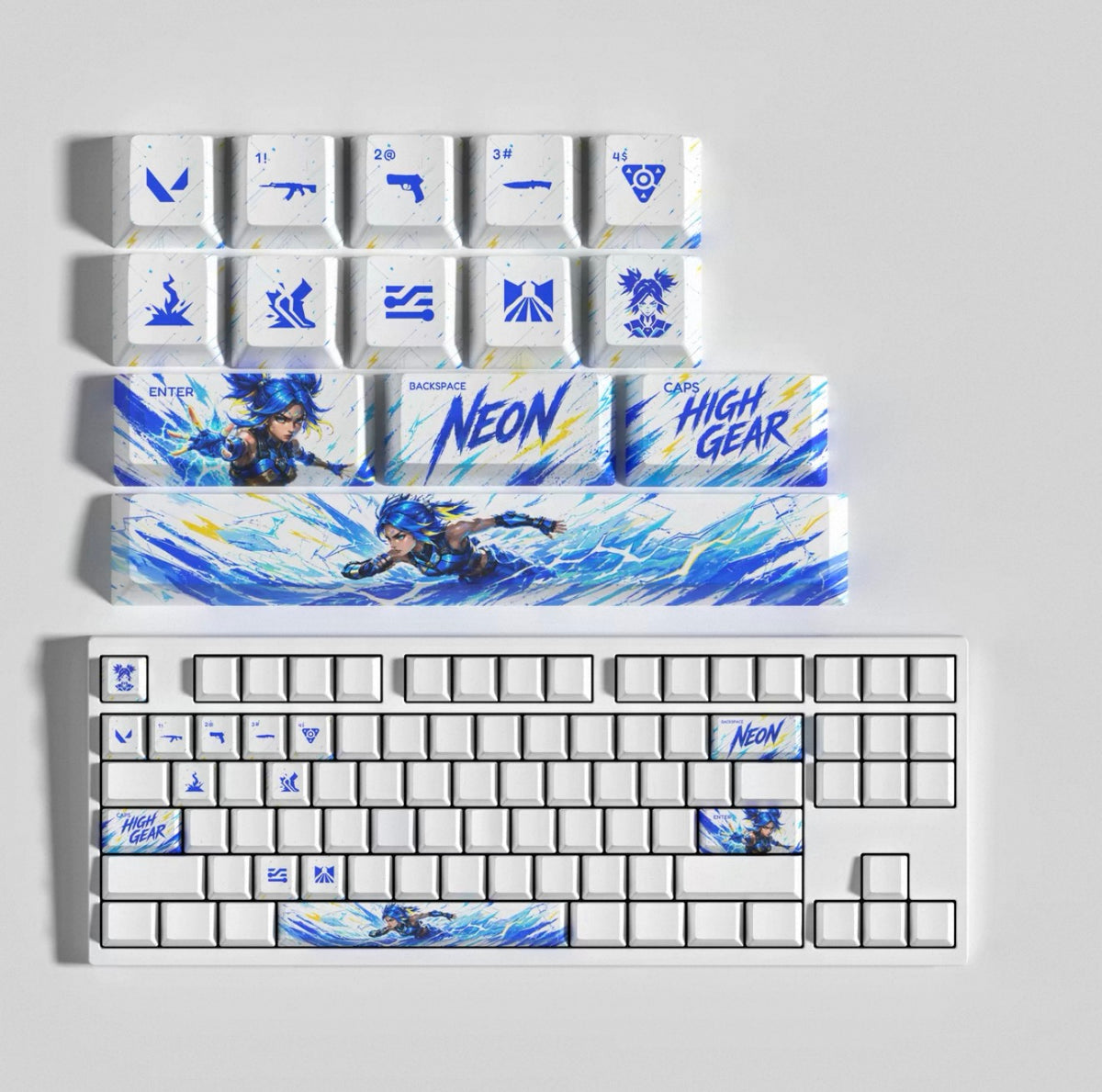 Custom mechanical keycaps Valorant Agent theme
