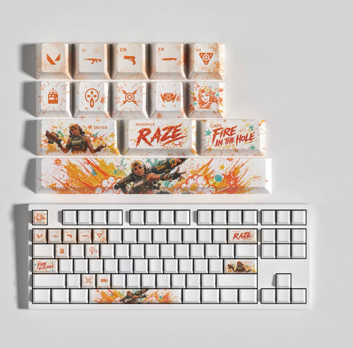 Custom mechanical keycaps Valorant Agent theme