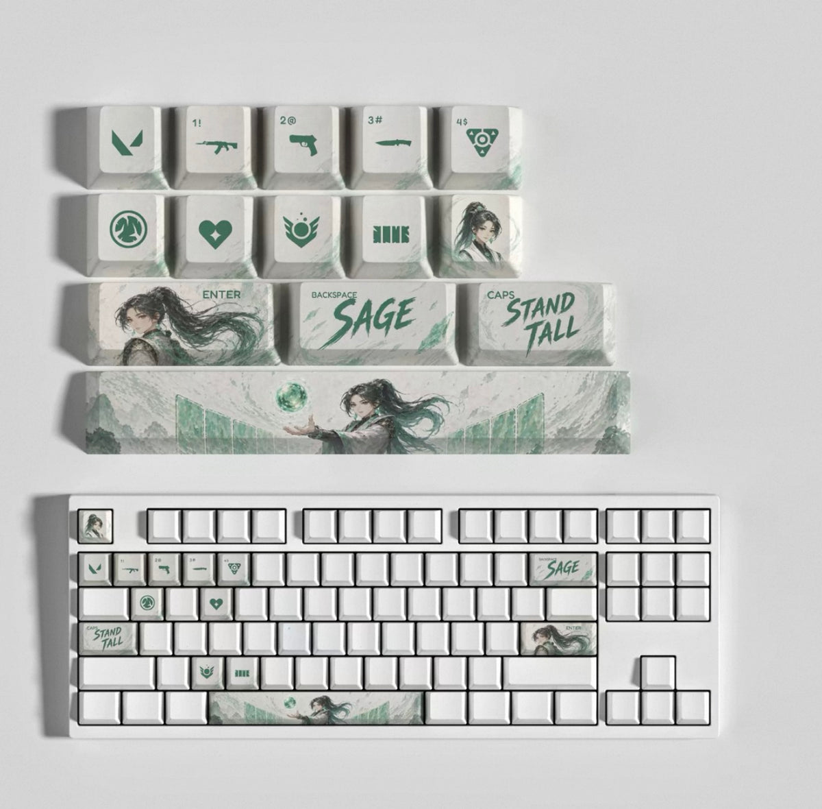 Custom mechanical keycaps Valorant Agent theme