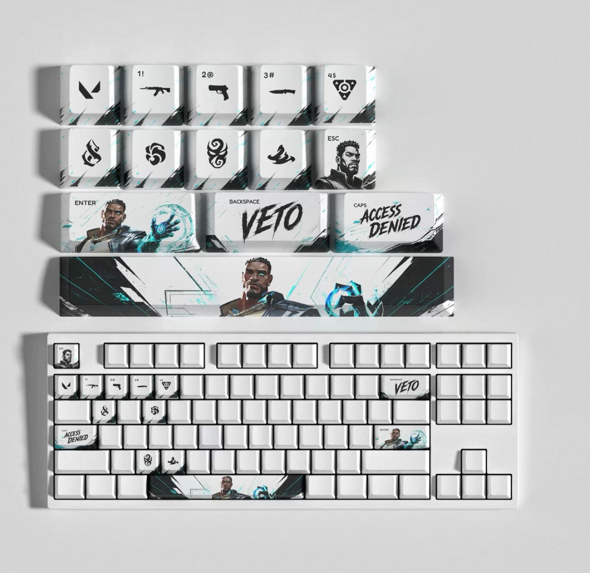 Custom mechanical keycaps Valorant Agent theme