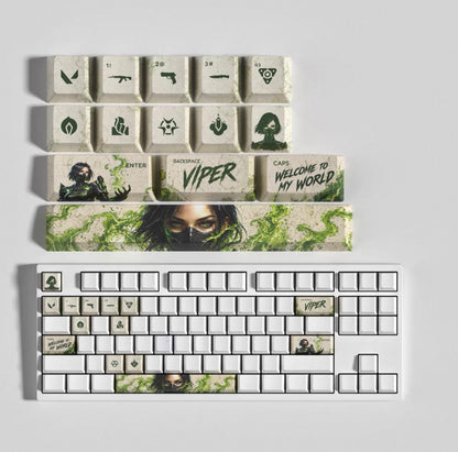 Custom mechanical keycaps Valorant Agent theme