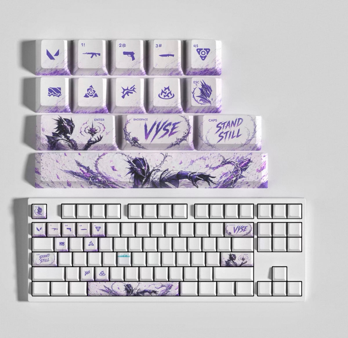 Custom mechanical keycaps Valorant Agent theme