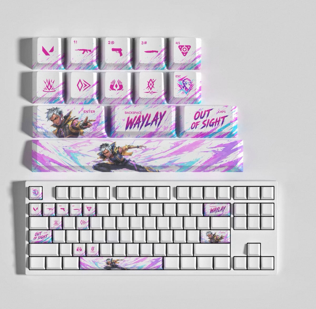 Custom mechanical keycaps Valorant Agent theme